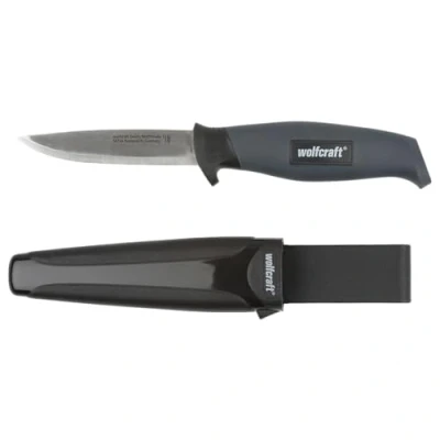 Imagen de wolfcraft Cuchillo de exterior con estuche I 4085000 para aficiones, manualidades y acampada