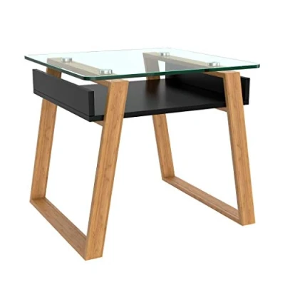 Imagen de bonVIVO Pablo, Mesa Pequeña Auxiliar Que Puede Usarse como de Café Lateral Moderna o Diseño para el Salón, Mesas Cristal Salón