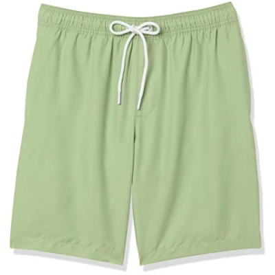 Imagen de Amazon Essentials Bañador con 23 cm de Pernera, Corte Holgado y Secado Rápido colores interrumpidos Hombre, Verde Salvia, XS