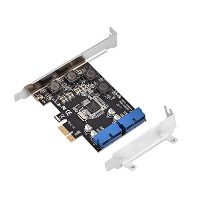 Imagen de Tarjeta de expansión Mini PCI E Express USB 3.0 a 2 Puertos internos 19 Pines Encabezado Adaptador rápido 5 Gbps con Perfil bajo para winXP, win7 win8 Win