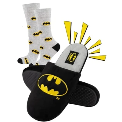 Imagen de soxo DC Comics The Batman Superman Zapatillas Casa Hombre Invierno Divertidas Pantuflas 43/44 + Calcetines 40 45