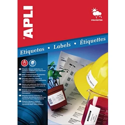 Imagen de APLI 1226 Etiquetas blancas resistentes intemperie 64,6 x 33,8 mm 20 hojas