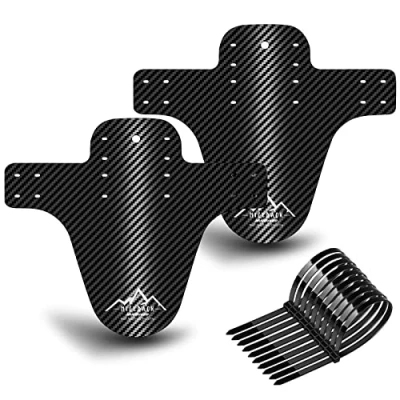 Imagen de NICEDACK Guardabarros MTB, Bicicleta Montaña, MTB Mudguard Delantero y Trasero Compatible se Adapta a 26&quot; 650B 27,5&quot; 29 Pulgadas de Bici Fat Mud Guard (Plata)