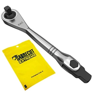 Imagen de SabreCut 1 x MRSC05 Mini Micro Ratchet Ajustable 1/4 &quot;Cuadrado Drive Acero inoxidable Professional 72 Tooth Gear Llave de carraca manual