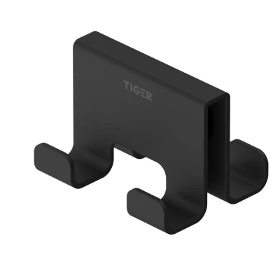 Imagen de Tiger Caddy Gancho de toalla para mampara ducha 6 8 mm doble, 5,6 x 7 5 cm, Negro