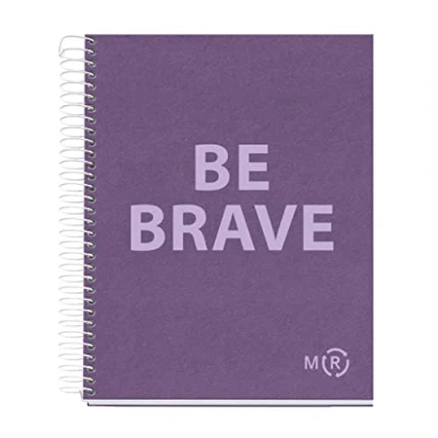 Imagen de Miquelrius Cuaderno A5 Be Eco, 80 Hojas 90 g/m², Rayas Horizontales 7 mm, 1 Franja de Color, 2 Taladros, Cubierta Reciclada, Violeta Amatista