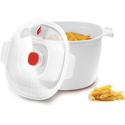 Imagen de SNIPS Cocedor de Pasta, Pasta Blanco 100% Made in Italy y Patatas en Microondas 4L 265x22x16,5 cm Color Rojo Fabricado Italia, plástico, 4 L