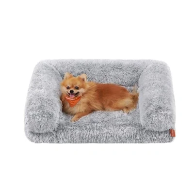 Imagen de Feandrea FluffyHug Cama para Perros, Sofá Mediano Perros Miniatura y Pequeños, Mascotas de Espuma con Funda Lavable Extraíble, 76 x 58 23 cm, Gris Ombré PGW231G01