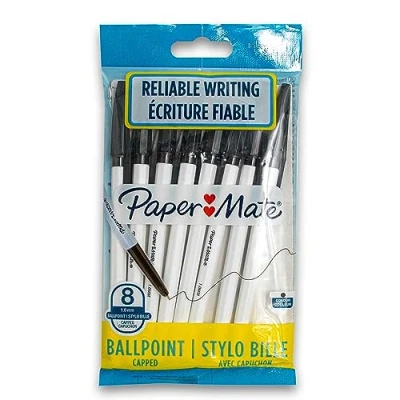 Imagen de Paper Mate 045 Bolígrafo de punta redonda (1,0 mm, 8 unidades), color negro
