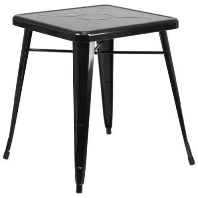 Imagen de Flash Furniture Mesa Cuadrada de Metal para Interiores y Exteriores Grado Comercial Pulgadas, Negro, 23.75&quot; Square