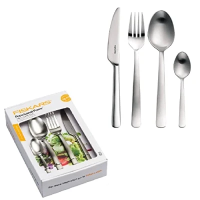 Imagen de Fiskars Set de cubertería, 16 unidades, Acero calidad, Plata/Mate, Functional Form, 1002958