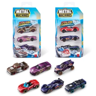 Imagen de Metal Machines Color Change Car Series 4, (Paquete de 6), los Estilos Pueden Variar Juguetes Carreras coleccionables, Autos fundidos a presión, 6 Pack (ZURU 67116)