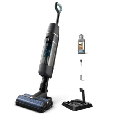 Imagen de Philips Aspiradora sin Cable Wet &amp; Dry Serie 7000, Aspira y Friega, Autolimpieza Automática, hasta 25 min de Autonomía 180m2, 3 Modos Limpieza, Gris Antracita/Champán (XW7110/01)