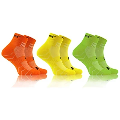 Imagen de Sesto Senso Calcetines Deporte Colores Mujer Hombre Algodón 3 6 Pares Amarillo Verde 35 38 Pack Naranja