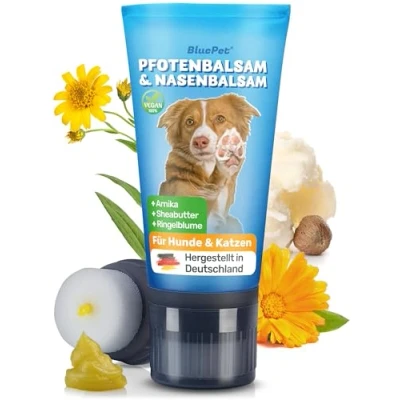 Imagen de BluePet bálsamo para patas perros y gatos 50 ml de rápida absorción I Las narices secas agrietadas necesitan patas, cura regeneración con árnica, caléndula