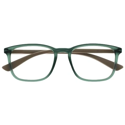 Imagen de OPULIZE Max Gafas de Lectura Marco Rectangular Clásico Grande Verde Mate Transparente con Brazos Beige Unisex Hombres Mujeres Bisagras Resorte R78 6 +1.00