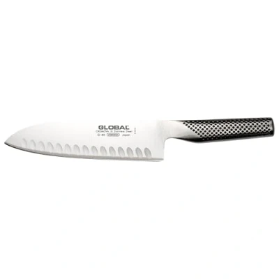 Imagen de Global Santoku Fluted 71G80 Cuchillo cortador, 18 cm, cuchilla de acero inoxidable CROMOVA