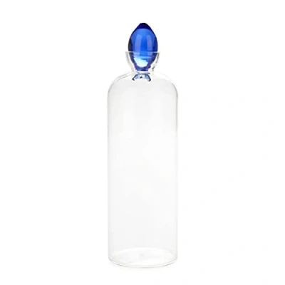 Imagen de Balvi Botella de Agua Gourami Color Azul con Tapón en Forma Pez 1.1 L. Vidrio Borosilicato 30cm