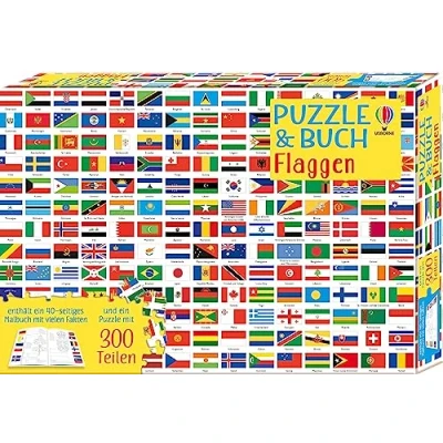 Imagen de Puzzle &amp; Buch: Flaggen: Set aus 300 teiligem und Begleitbuch ab 7 Jahren