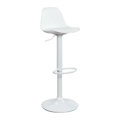 Imagen de Vaukura Taburete Alto Regulable para Cocina/Bar Tulipa con Asiento Acolchado (White)