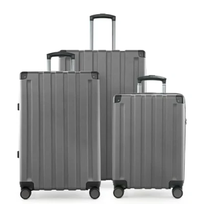 Imagen de Hauptstadtkoffer Q Damm TSA Maleta rígida con 4 ruedas, plata, Koffer Set (S+L), Juego de maletas