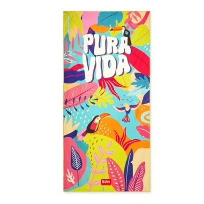 Imagen de Legami Toalla de Playa Ligera, Microfibra, compacta, Resistente a la Arena, Secado rápido, ultraabsorbente, Ahorra Espacio, 85 x 180 cm, Pura Vida