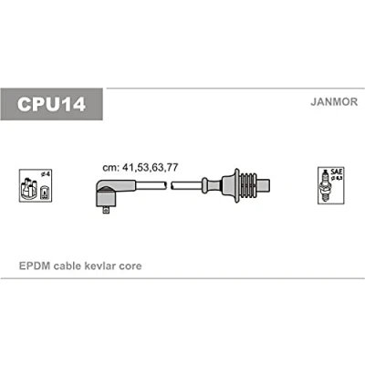 Imagen de JANMOR CPU14 Juego de Cables Encendido PEUGEOT: 205 II Hatchback, 405 I Berlina, 309 CITROËN: ZX BX Hatchback