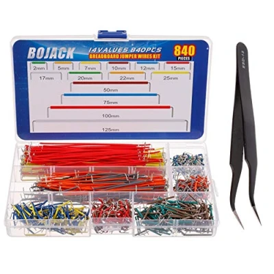 Imagen de BOJACK 14 Vaules 840 pcs 2 125mm cables de línea conexión placa pruebas flexibles sin soldadura Kit puente