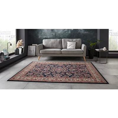 Imagen de HANSE Home Alfombra de salón Pelo Corto Orient Zabul Aspecto Persa, Oriental para Comedor, salón, Dormitorio, Azul, 80 x 250 cm