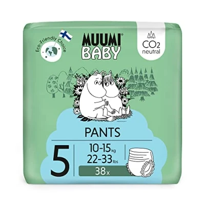 Imagen de pañales de entrenamiento ecológicos Muumi Baby, talla 5, 10 15 KG, 38 braguita premium suaves y agradables para la piel, sin productos químicos innecesarios