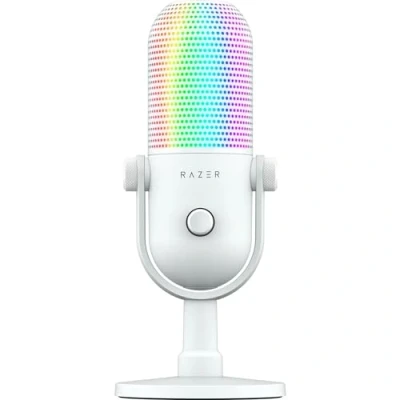 Imagen de Razer Seiren V3 Chroma Micrófono USB RGB de Condensador supercardioide con Tap to Mute (iluminación reactiva, limitador Ganancia Digital y Amortiguador Integrado) Blanco