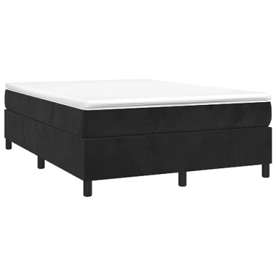 Imagen de vidaXL Estructura de Cama, Somier Matrimonio Listones, Base Cama Tapizada, Mueble para Dormitorio Hogar, Terciopelo Negro 140x190 cm