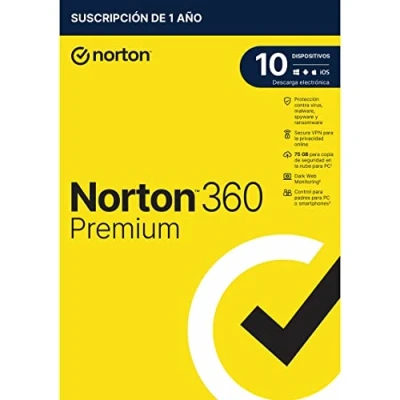 Imagen de NORTON 360 PREMIUM 75GB ES 1 USER 10 DEVICE 12MO