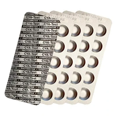 Imagen de harren24 Pastillas de prueba para fotómetros DPD 1 Cloro, DPD3, DPD4 Oxígeno Activo, Alcalinidad M, CYA, Rojo Fenol Valor en pH Comprobador agua piscina 50/100/250/500x (CYA / 50x)