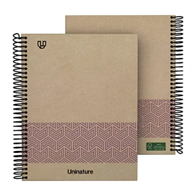 Imagen de Unipapel Cuaderno A5 Reciclado 100% 80 Hojas Cuadriculadas 4x4 90g Tapa Dura Violeta Uninature Concept FSC Recycled