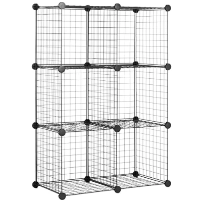 Imagen de Amazon Basics Estantes de Almacenamiento, Seis Cubos, Alambre, 6 ripiani, Negro, 37 D x 77 W 114 H cm