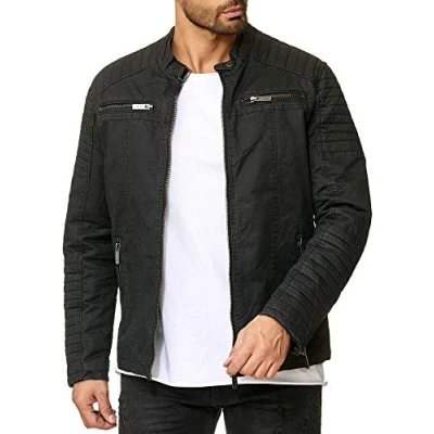 Imagen de Redbridge Chaqueta para Hombre Acanalada Algodón de Transición Cazadora Negro XXL