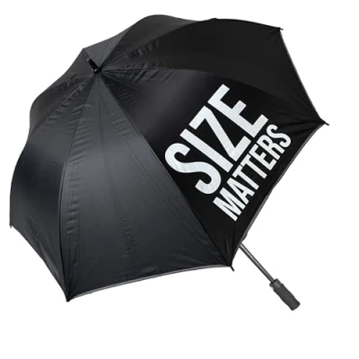 Imagen de Fisura Paraguas XXL &quot;Size matters&quot; negro. juvenil negro grande. automático con botón. antoviento resistente. 135 centímetros de diámetro.