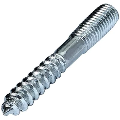 Imagen de AERZETIX Juego de 10 Tornillo doble rosca Espárrago Punta atornillar Metal/Madera con o sin taco Ø8x60mm Acero galvanizado Color plata C44779