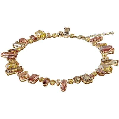 Imagen de Swarovski Collar Gema para Mujer, Baño Tono Oro, Cristales Multicolores, Colección de