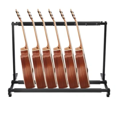 Imagen de Zalydala soporte para guitarras múltiples, 7 guitarras, soportes y bajos, plegable, universal, portátil