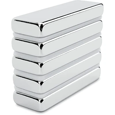 Imagen de Sensei 5 piezas Imán de neodimio rectangular 30x10x4 mm, barras magnéticas muy potentes 5,4 kg fuerza atracción