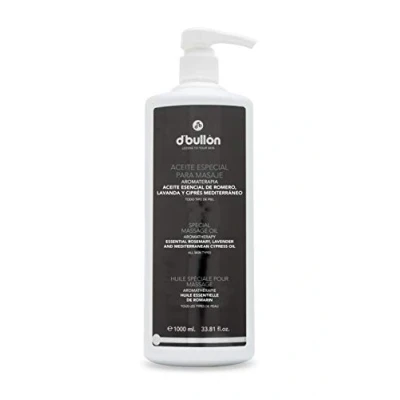 Imagen de D&#039;Bullón aceite Corporal especial para Masaje con propiedades relajantes. calmantes. Aromaterapia: esencial de romero, lavanda y ciprés. Vegano. 1000ml
