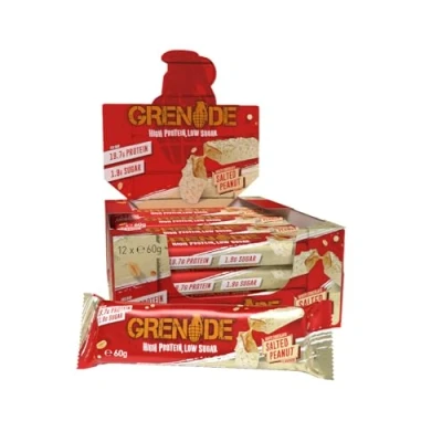 Imagen de Grenade High Protein and Low Carb Barra Sabor White Chocolate Salted Peanut, 12 x 60 g