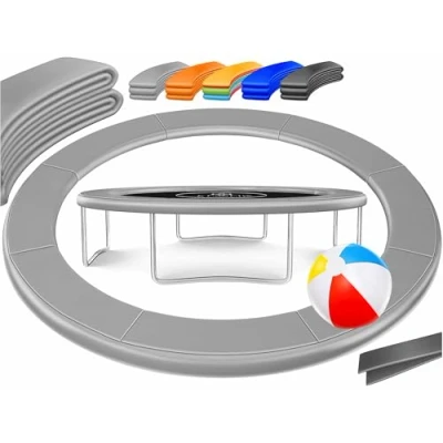 Imagen de KESSER® Funda de Borde trampolín, 30 cm Ancho, Resorte 100% Resistente a los Rayos UV, Ø 366 cm, Gris Claro