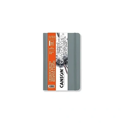 Imagen de CANSON Graduate Book, Cuaderno de dibujo, Muy liso, 90gsm, Sketchbook tapa blanda, 14x21,6cm, Blanco, 184 hojas