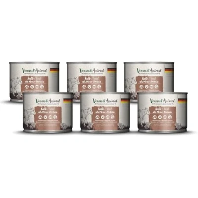 Imagen de VenandiAnimal Comida de Calidad para Gatos Ternera como monoproteína, húmeda, sin Cereales y Natural, Paquete 6 (6 x 200 g)