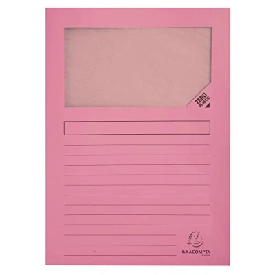 Imagen de Exacompta 50156E Lote de 100 Subcarpetas Super 180 con Ventana e Impresas, Color Rosa