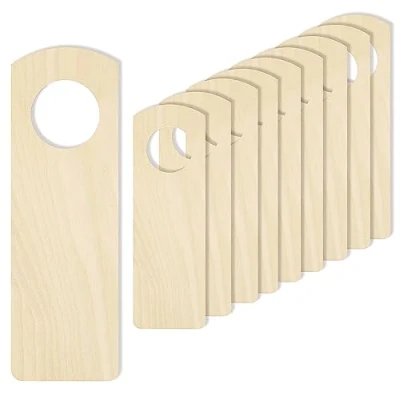 Imagen de Creative DECO 10 x Señal Puerta Colgador Formas 15 5 cm Recortes de Madera Contrachapada en Blanco sin Pintar Manualidades, Decorar, Bricolaje, Regalar y Decoupage