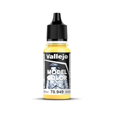 Imagen de Vallejo Model Color Pintura Acrílica Amarillo (Light Yellow) Acabado Mate, 18 ml. Autonivelante y Sistema BSL para Modelismo Figuras